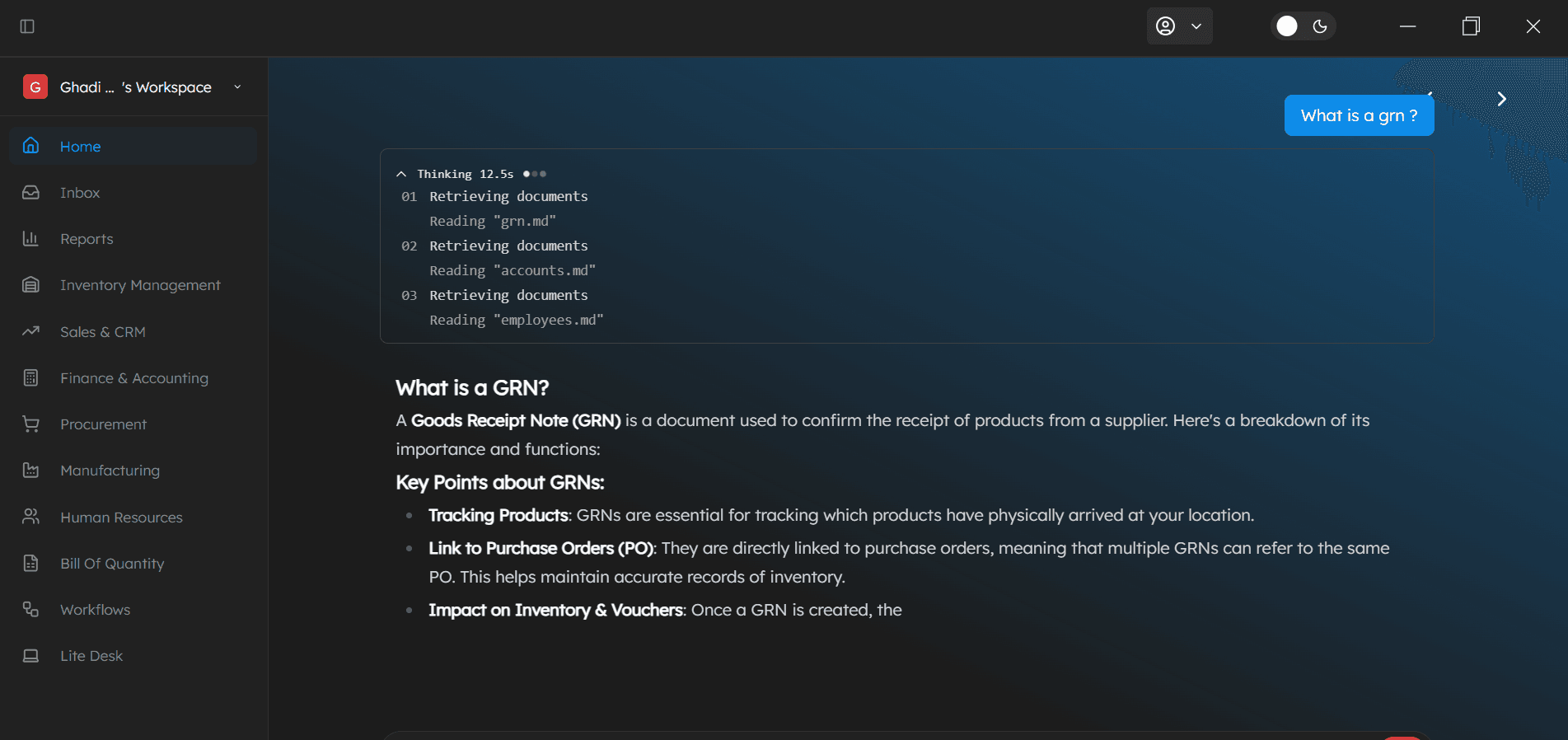 RAG Knowledge Assistant (ERP) preview 1