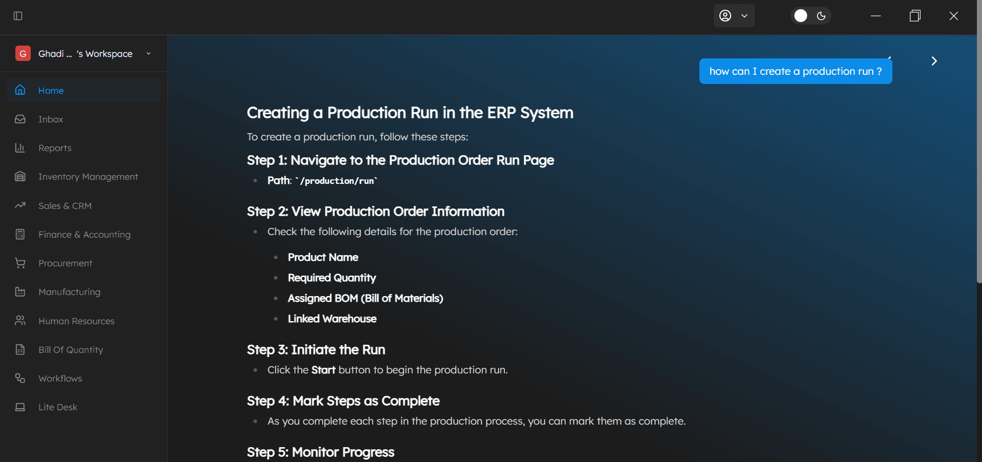 RAG Knowledge Assistant (ERP) preview 2