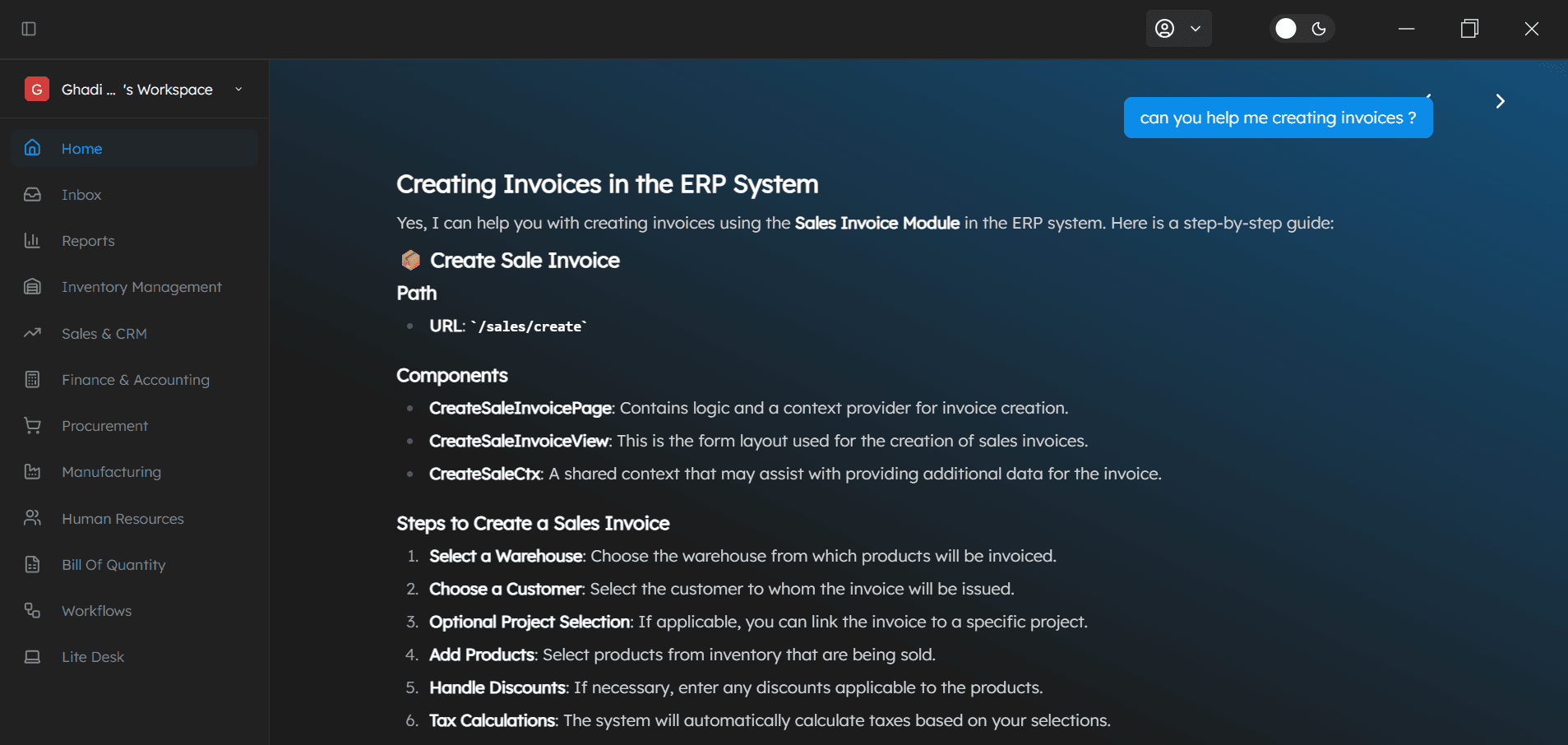 RAG Knowledge Assistant (ERP) preview 4